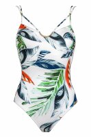 Maryan Mehlhorn White Leaves Badeanzug mit Strapping...