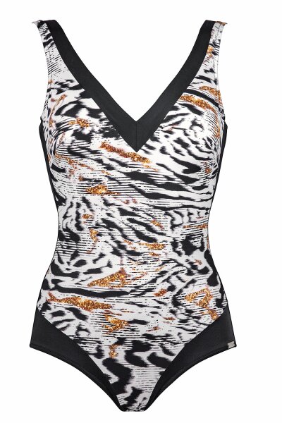 Charmline Safari Mood Damen Badeanzug V-Ausschnitt mit Blende Softschalen Unterbrustband