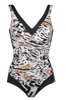 Charmline Safari Mood Damen Badeanzug V-Ausschnitt mit...