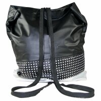 Capri Beachbag Rucksack Strandtasche 35 x 45 x 12 cm Schwarz Silber
