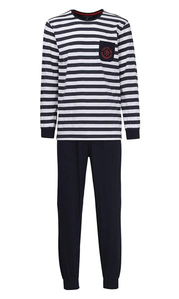 Pyjama lang Stripe Pure Cotton Schlafanzug