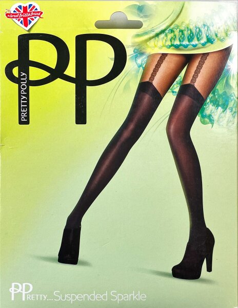 Pretty Polly Strumpfhose Strapsoptik Lurex Gold Suspended Sparkle