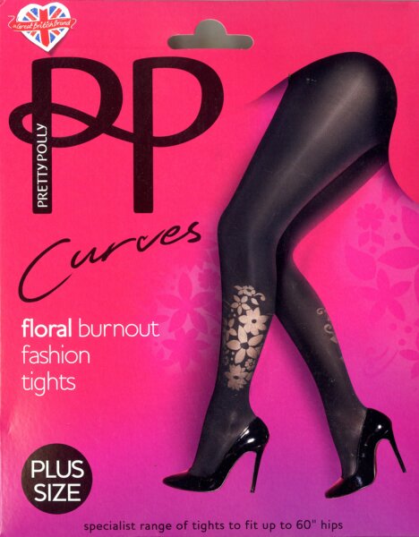 Curves Strumpfhose Plusgr&ouml;&szlig;e Ausbrenner Blumenmuster Fashion Tights
