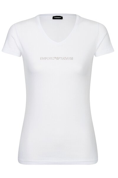 T-Shirt V-Neck 0P263 Unterziehshirt Glitzer Schmucklogo