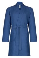 Unisex Bademantel Kimono 100 cm lang Taubert Thalasso reine Baumwolle Pique