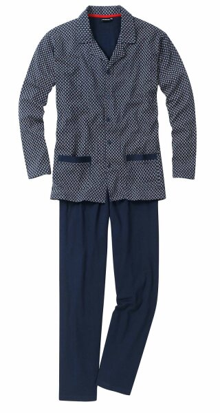 Alan Herren Pyjama lang, durchgekn&ouml;pft, Baumwolle Jersey