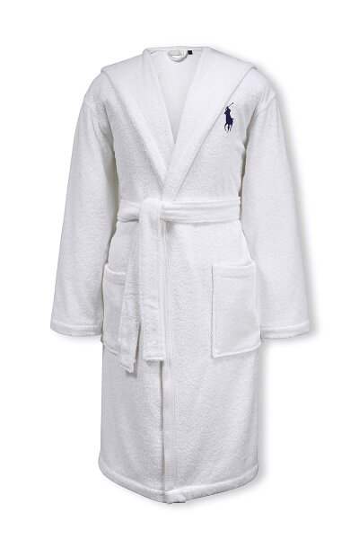 Bademantell mit Polo Stickerei und Kapuze White (Weiss) XXL