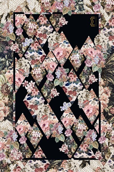 Maryan Mehlhorn Opulence Pareo grosses Wickeltuch 100% Seide Blumen Muster