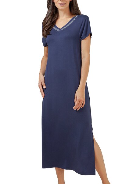 Hajo Damen Strandkleid Freizeitkleid L&auml;nge 122 cm V-Neck Schmucksteinchen