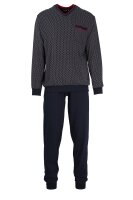 Herren Pyjama lang mit B&uuml;ndchen reine Baumwolle Pure Cotton