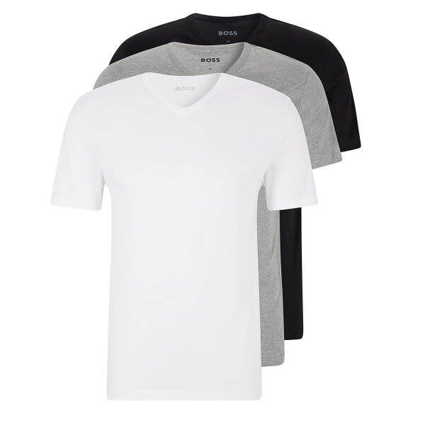 BOSS T-Shirt V-Ausschnitt 3P Classic Regular Fit gesticktes Logo Baumwolle