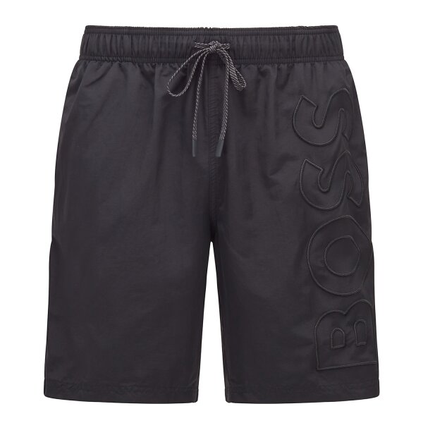 Herren Badeshort BOSS Whale l&auml;ngeres Bein recyceltes Material BOSS Stickerei