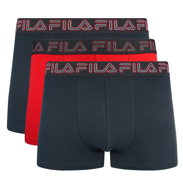 Herren Unterhose 3er Pack Fila Boxer mit Logobund Trunks Stretch Baumwolle