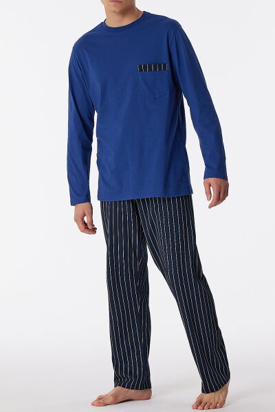 Herren Schlafanzug lang Pyjama Bio Baumwolle Jersey auch Langgr&ouml;&szlig;en