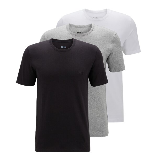 BOSS T-Shirt RN 3P Classic Regular Fit Baumwolle Jersey Unterziehshirt