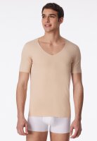 Laser Cut Herren Shirt Kurzarm Unterhemd V-Ausschnitt...