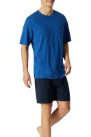 Schiesser Herren Schlafanzug kurz Pyjama Set Comfort Essentials reine Baumwolle