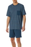 Schiesser Herren Schlafanzug kurz Pyjama Set Comfort Essentials reine Baumwolle