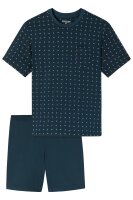 Schiesser Herren Schlafanzug kurz Pyjama Set Comfort Essentials reine Baumwolle