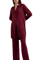 Nightdress Valentina Langarm Nachthemd 90 cm Knopfleiste Modal Jersey