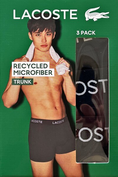 Mikrofaser Unterhosen 3er Pack Trunk Lacoste Schriftzug Bund Sport adapted