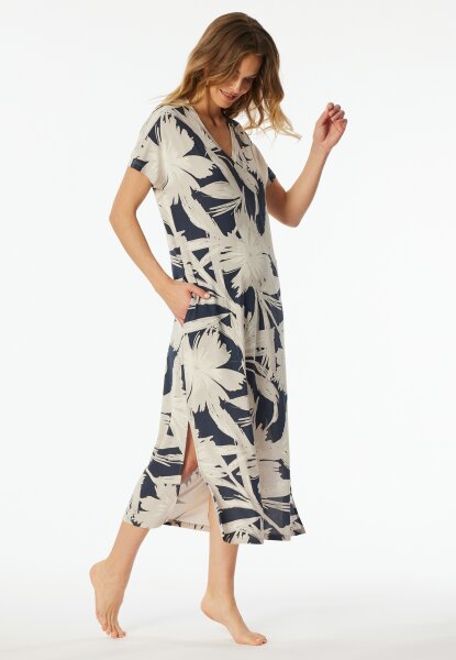 Damen Nachthemd 120 cm kurzarm Hauskleid Selected Premium Modal