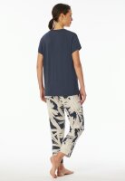 Damen Schlafanzug kurzarm 7/8 Hose Pyjama-Set Selected Premium Modal