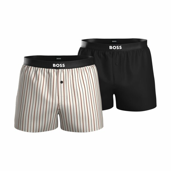 2P Boxer Shorts EW Wowen Pyjama-Shorts Baumwollpopeline legerer Schnitt