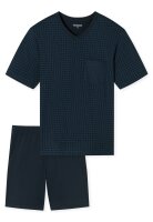 Herren Schlafanzug V-Neck kurz Pyjama Set Comfort...