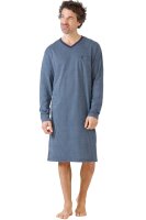 Herren Nachthemd ca 110 cm lang Sleepshirt langer Arm V-Neck Hajo Premium Cotton