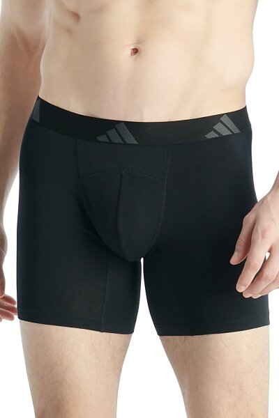 Ergonomic Boxer Brief 2P adidas Herren Unterhose l&auml;ngeres Bein Stretch Baumwolle