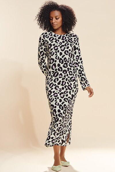 Nachthemd 120 cm Nightdress Titia Fedelia Langarm Leo Essenza Viskose Stretch