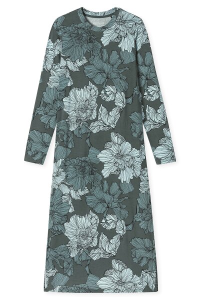 Damen Nachthemd 120 cm langer Arm Hauskleid Schiesser Selected Premium mit Modal