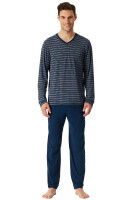 Herren Schlafanzug lang atmungsaktiv weich langlebig Schiesser Long Life Soft
