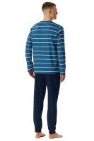 Herren Schlafanzug lang B&uuml;ndchen Baumwolle Jersey Schiesser Casual Nightwear