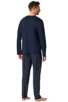 Herren Schlafanzug Pyjama lang Schiesser Fine Interlock Bio Baumwolle