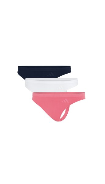 Damen String H&ouml;schen adidas 3P Active Seamless Thong Underwear Mikrofaser Sport