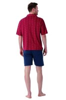 Herren Schlafanzug kurz Oberteil durchgehende Knopfleiste...