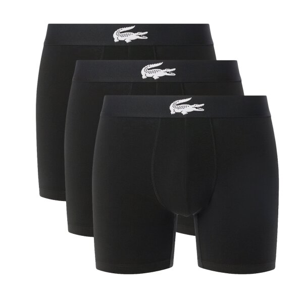 Lacoste Herren Boxers Long Boxer Brief 3P Stretch Baumwolle Bein etwas l&auml;nger